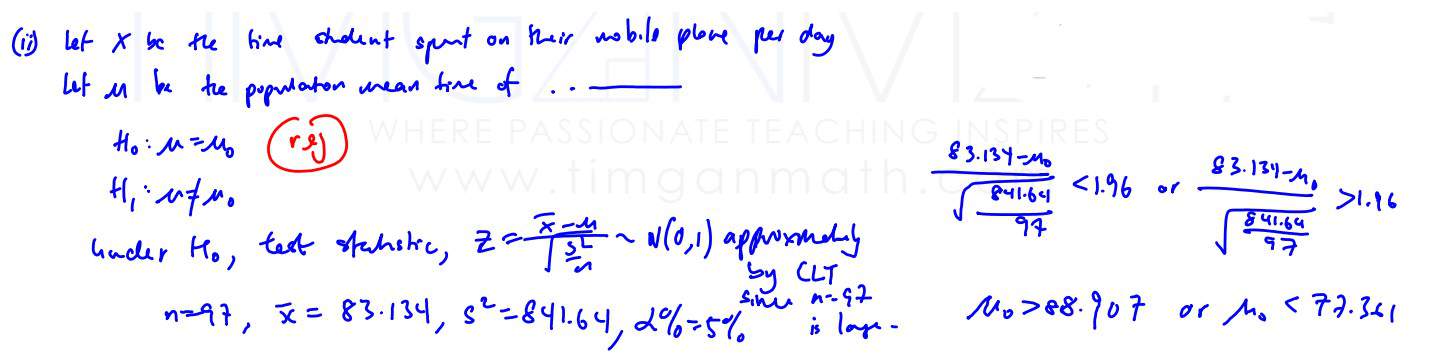 hypothesis testing A-Level (H2 Math) Hypothesis Testing Free Resources