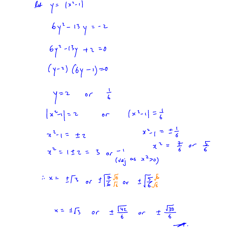 Unit 2 - Quadratic Equations, Inequalities and Modulus Functions