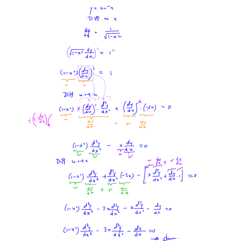 mf 27 Proving Third Order Differential Equation of arcsin (x)