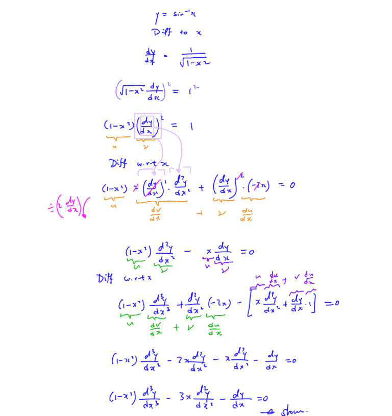Proving Third Order Differential Equation of arcsin (x) | Tim Gan Math