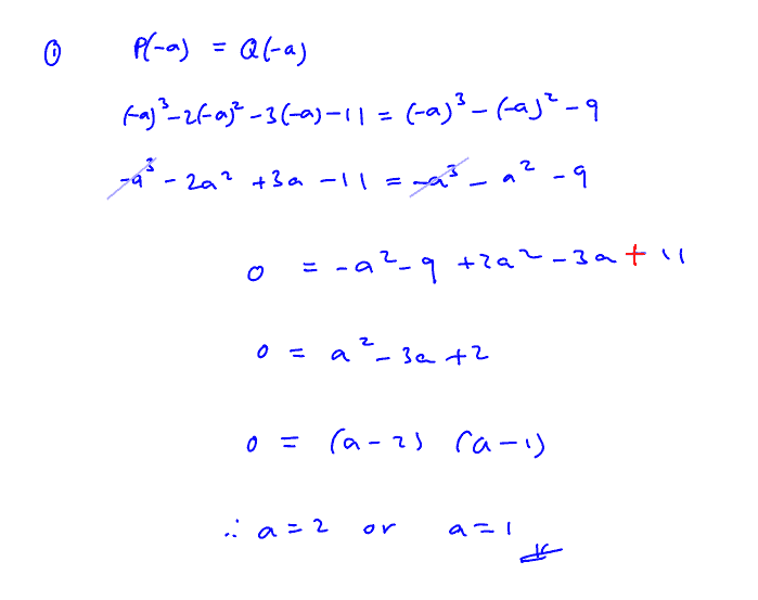 AM Simultaneous Equations, Polynomials, Partial Fractions Practice Q2